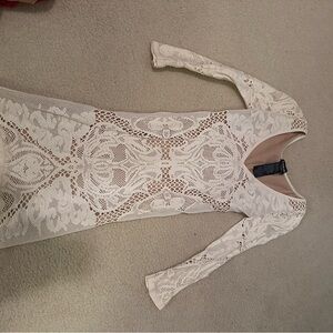 Bebe Cream Lace Mini Dress